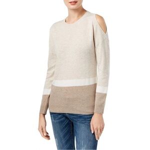 INC Women's Soft Beige and Tan Sweater